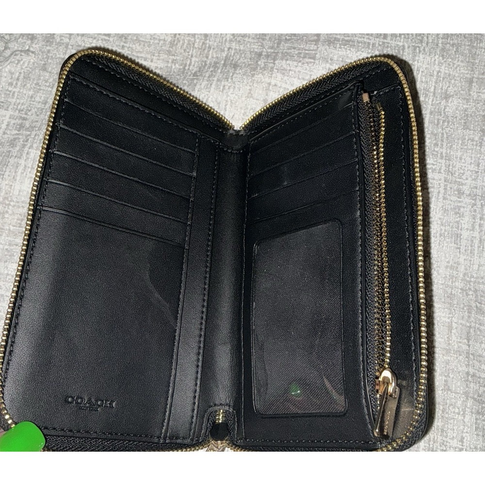 Coach OxBlood Women's Zip-Around Wallet with Logo & Credit Card Slots - Picture 2 of 6